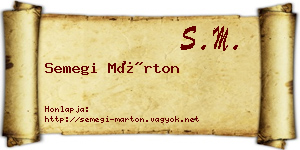 Semegi Márton névjegykártya